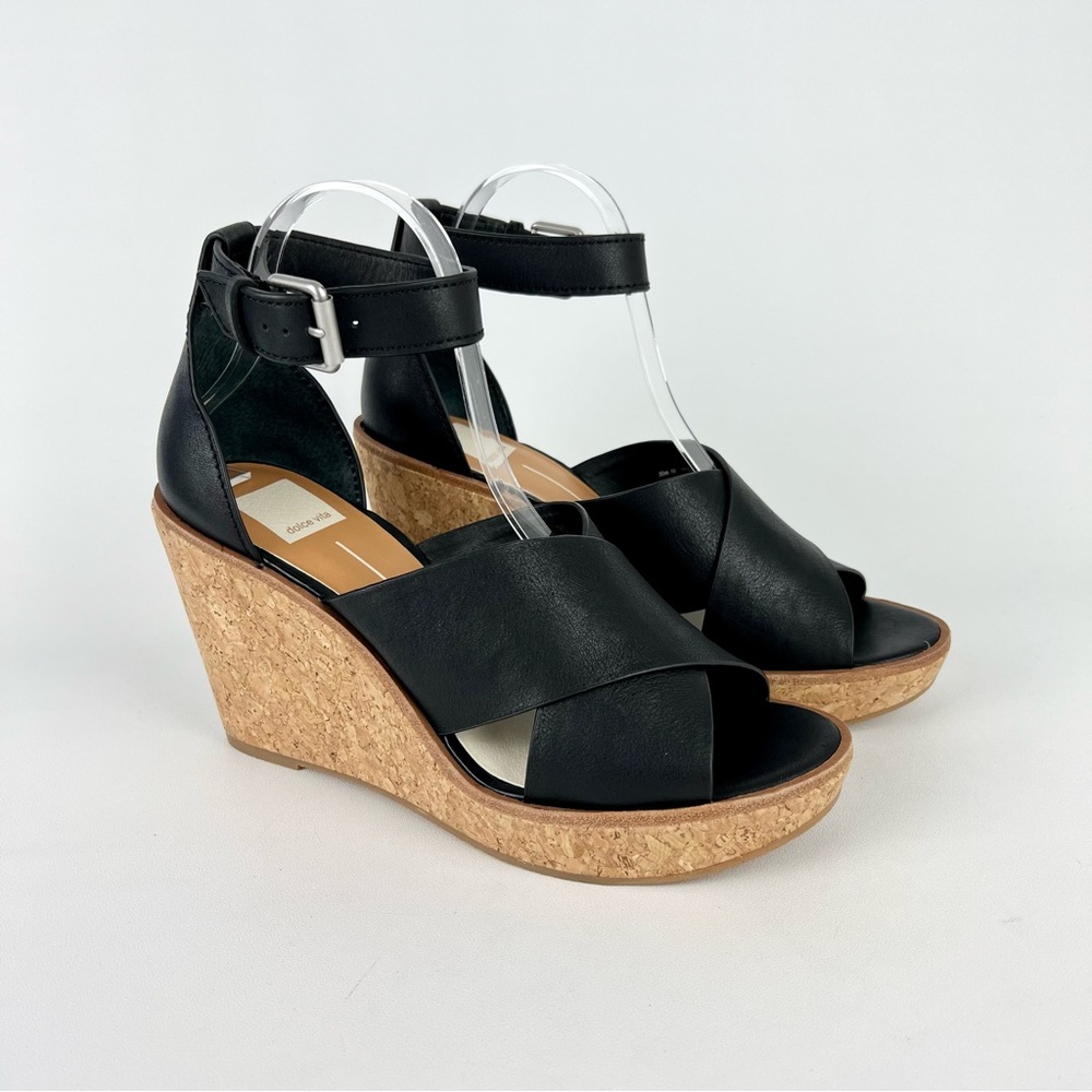 Dolce Vita NEW Urbane Black Cork Wedge Platform Sandal 10